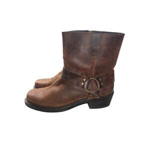 Dingo men’s 9D cognac brown leather motorcycle harness cowboy boots